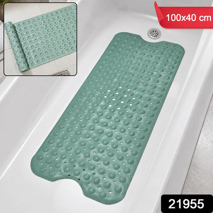 Anti Slip Bath Mat 100x40 Cm for Bathroom Safety with Suction Cups