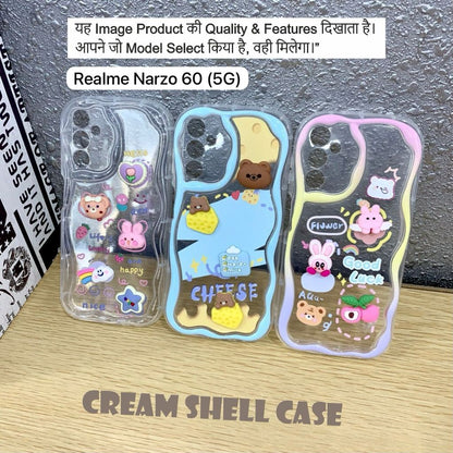 Cream Shell Case Case For Realme Narzo 60 5G