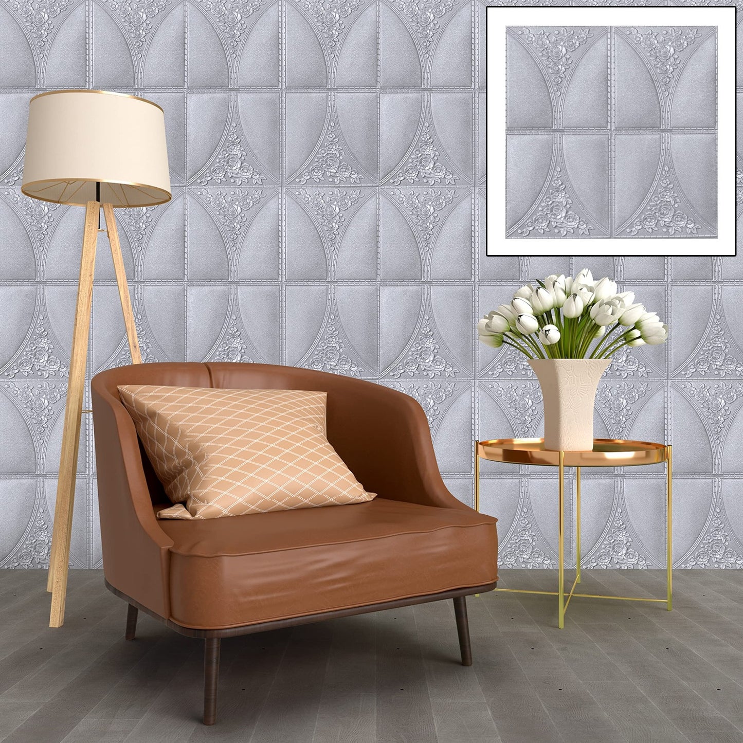 Wallpaper 3D Foam Wallpaper Sticker Panels (60 x 60 Cm / 1 Pc)