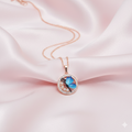 Blue Butterfly Pendant Necklace – Rose Gold Plated Elegant Jewelry