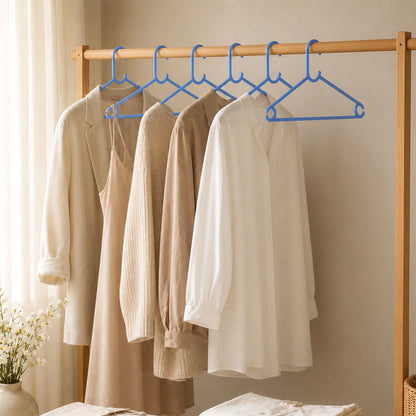 Plastic Clothes Hanger Set (6 Pcs) – Durable & Space-Saving | Indo Glow
