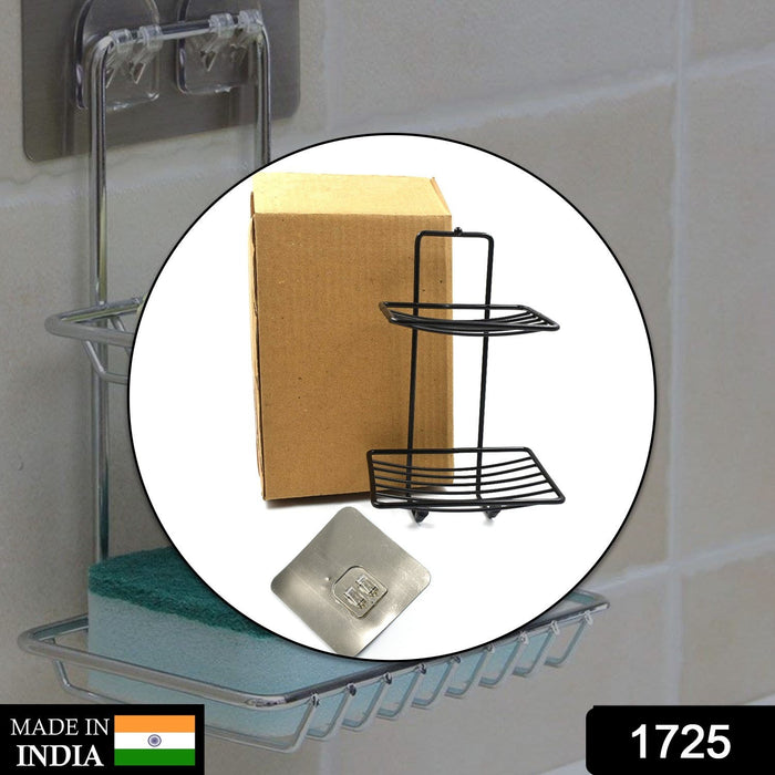 1725 2 Layer SS Soap Rack used in all kinds of places household and bathroom purposes for holding soaps.