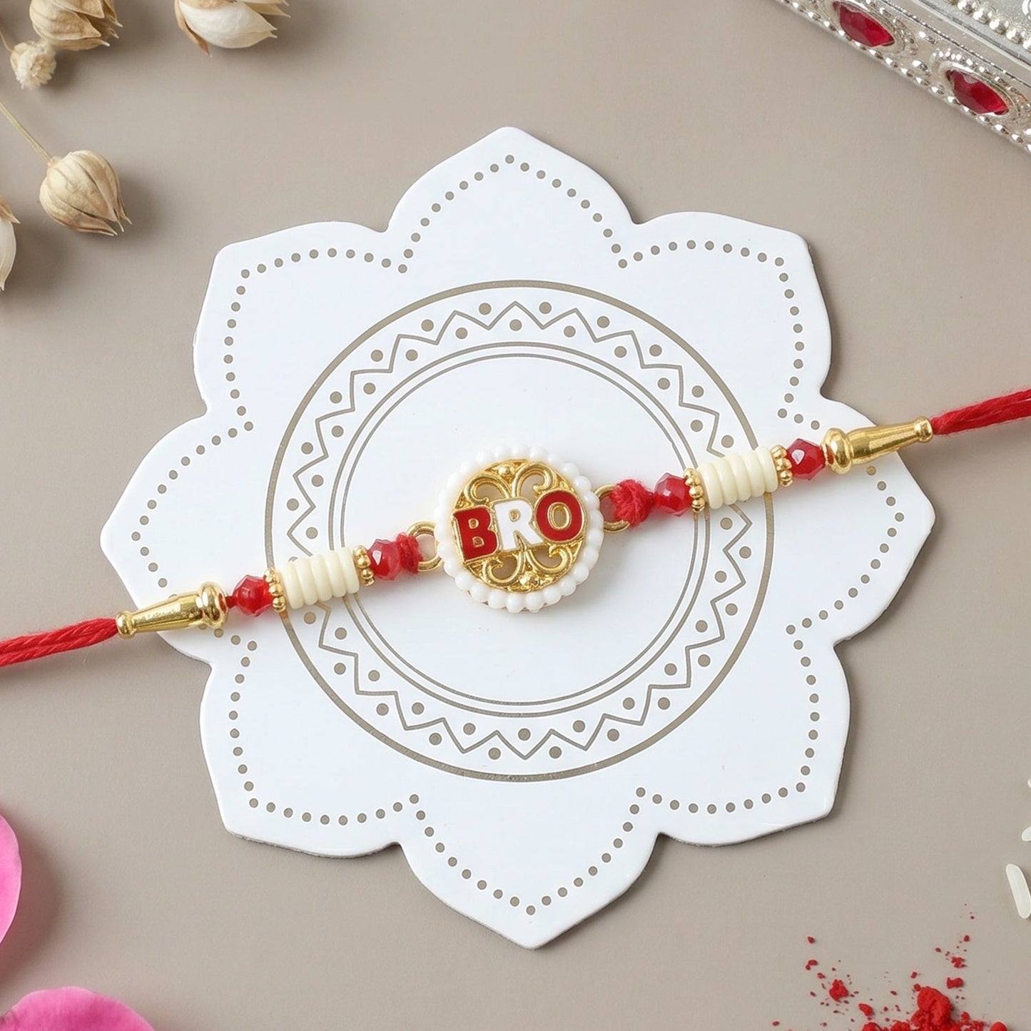 Bro Letter Designer Rakhi, Stylish & Perfect for Raksha Bandhan (5pcs)