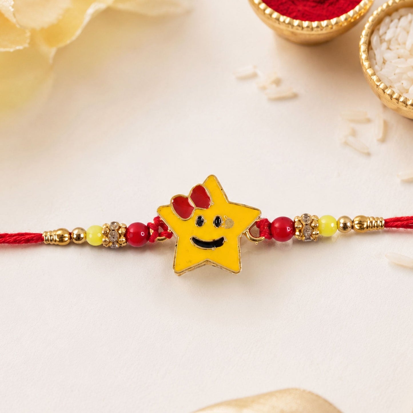 Smiley Star Rakhi Comfortable Kids Rakhi for Raksha Bandhan (5pcs)