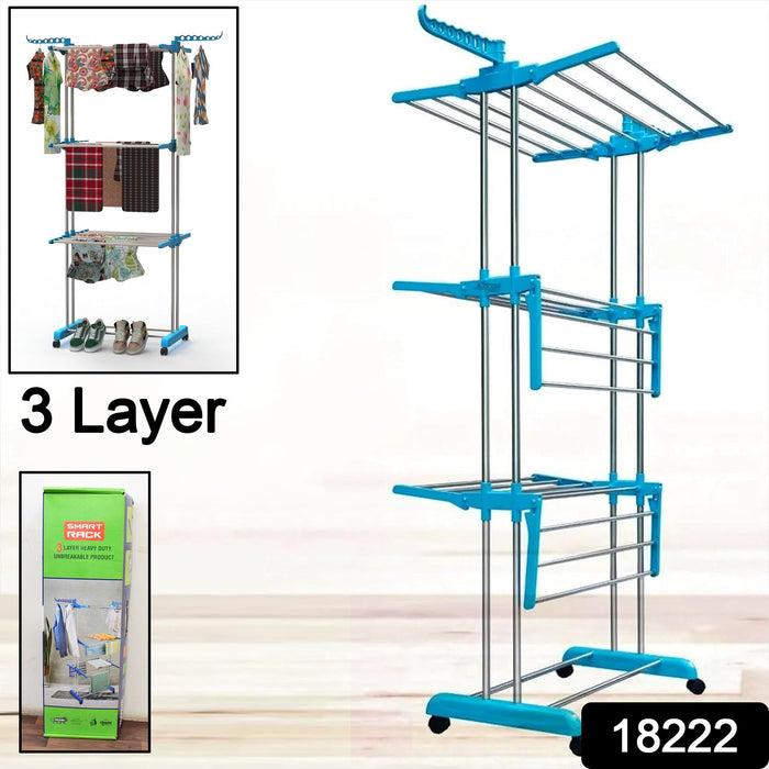 Premium Heavy Duty Stainless Steel 3 Layer Foldable Cloth Drying Stand