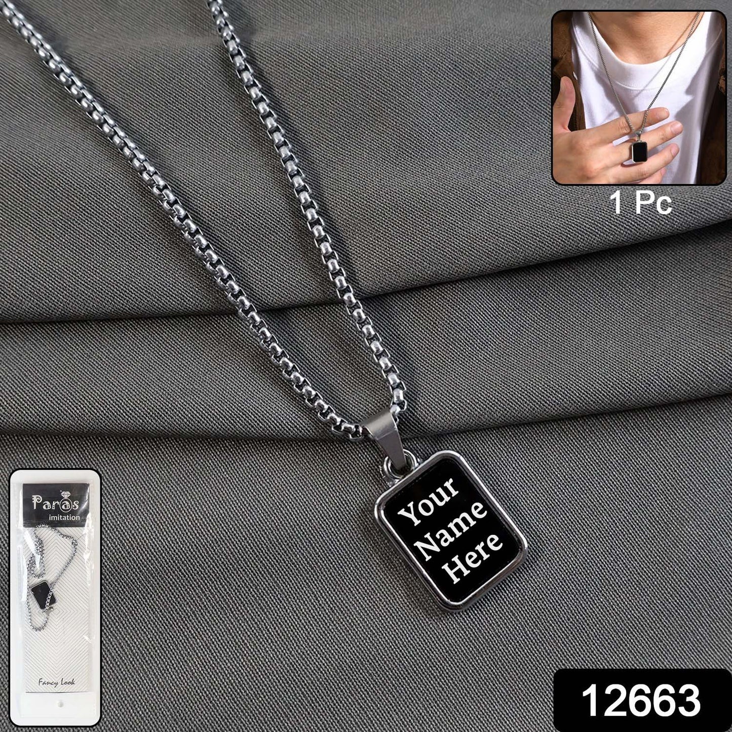 Customize / Personalized Premium Stainless-Steel Men’s Fashion Pendant Chain (1 Pc)