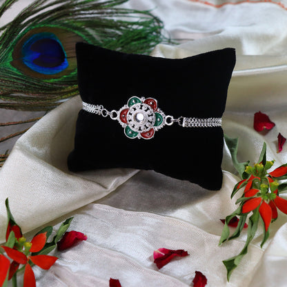 periapt Bracelet Rakhi Combo Gift For Brother | Coin | Roli & Chawal | Greeting Card