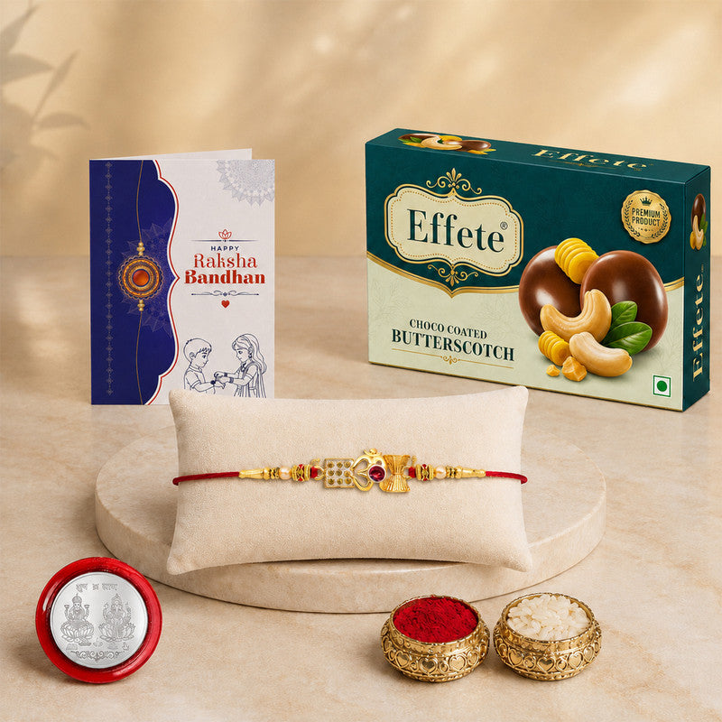 Rakhi Combo for Brother with chocolate Butterscotch(32Gm)Rakhi Set | Assorted Gift Box