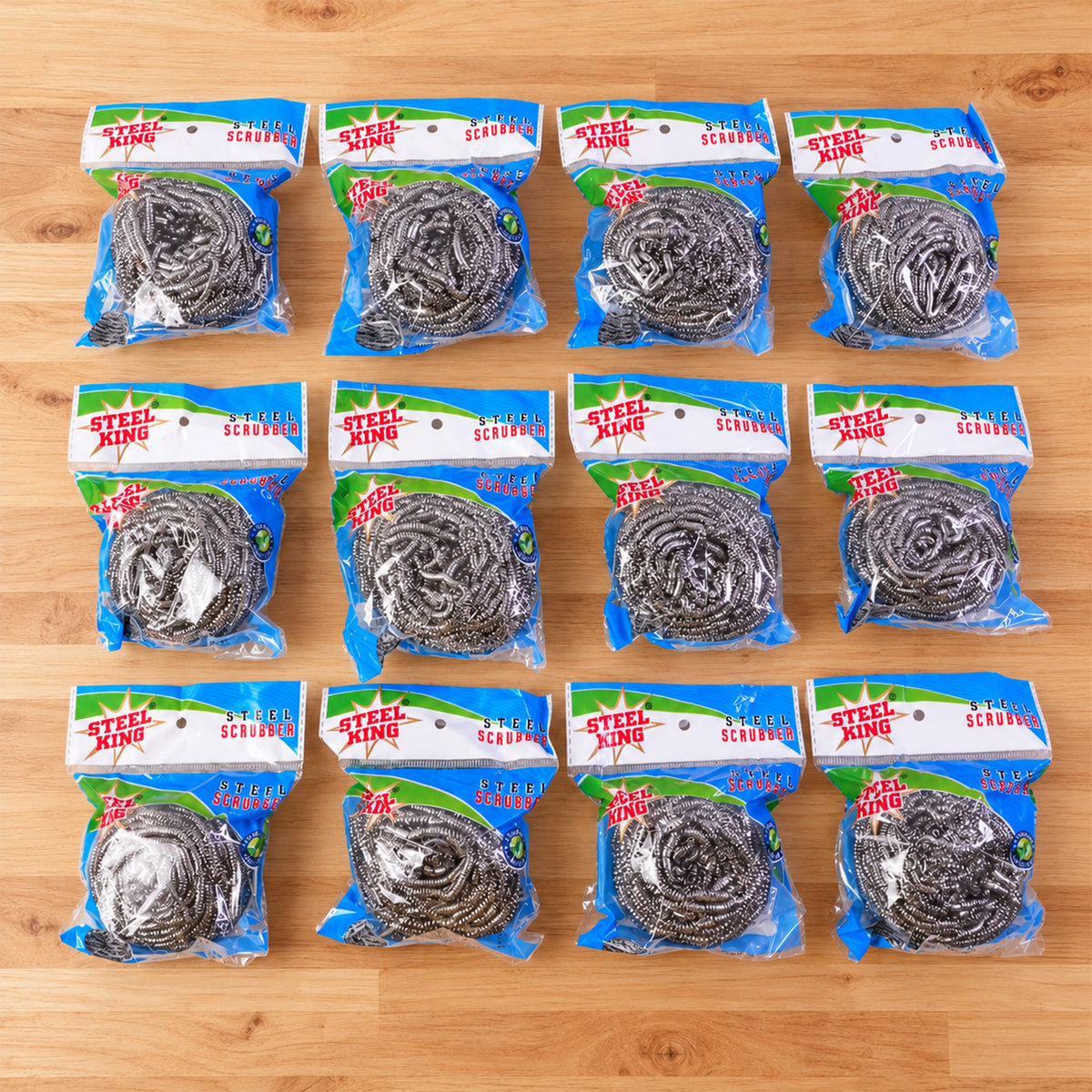 Kitchen Steel Scrubbers for Metal Utensils, Pots and Pan Cleaning (12 Pc)