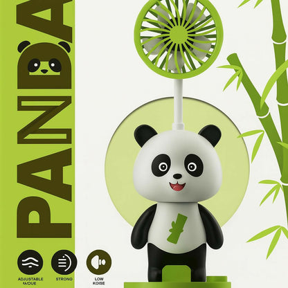 Panda Desk Fan with Pen Holder, Sharpener & Mobile Stand