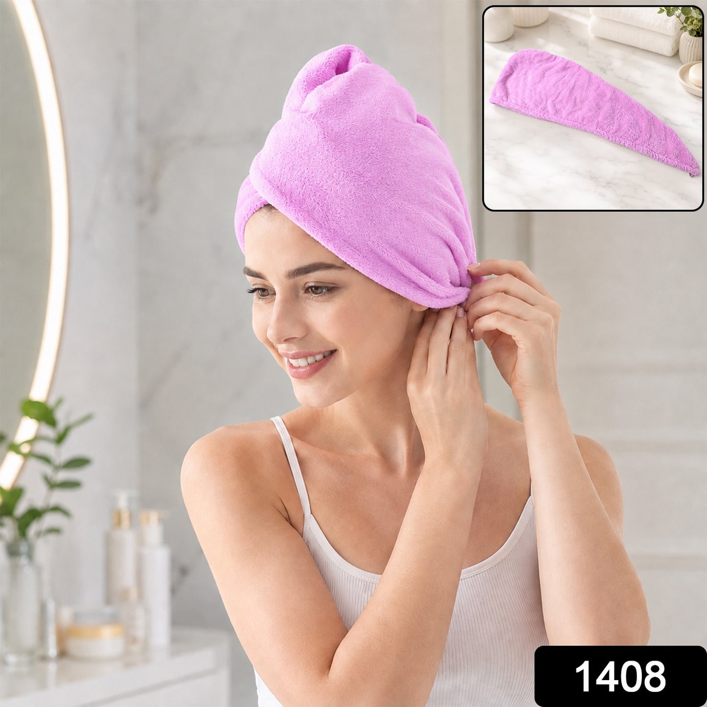 Hair Wrap Towel for Women Microfiber Turban for Long Hair (1 Pc)