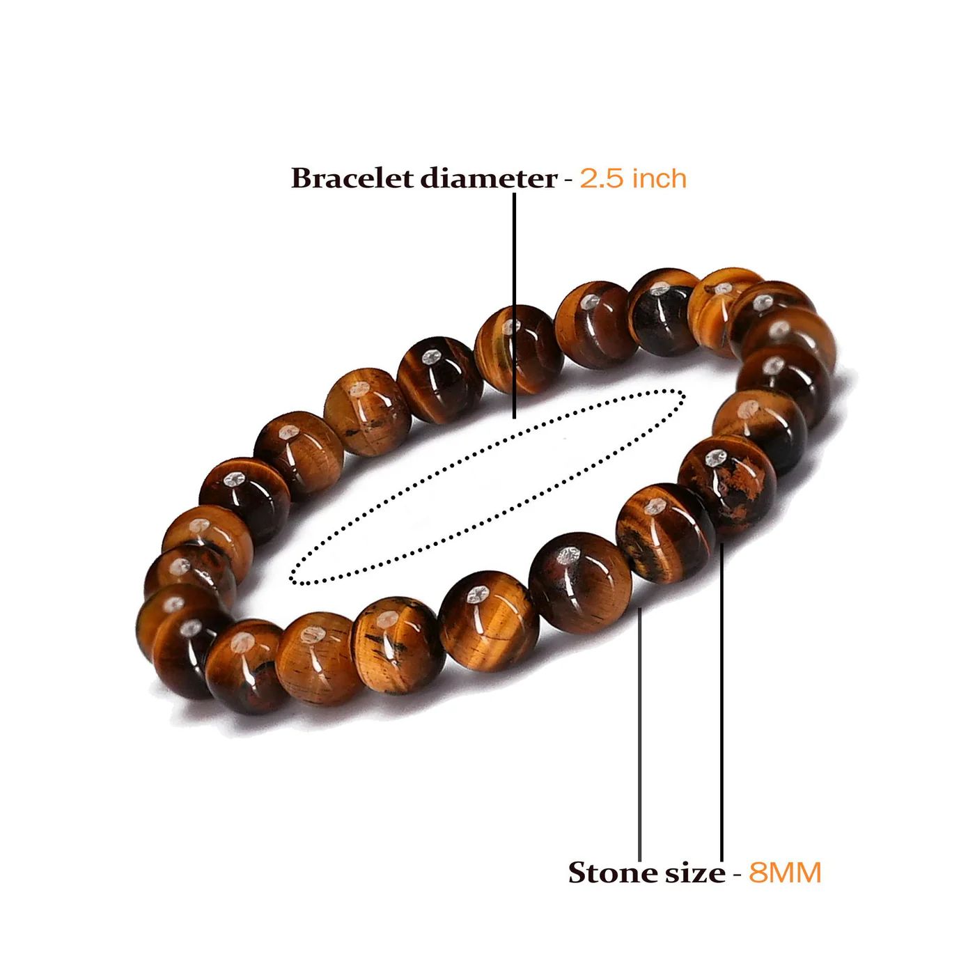 Tiger Eye Gemstone Bracelet For Women, Men, Girls & Children