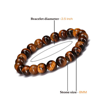 Tiger Eye Gemstone Bracelet For Women, Men, Girls & Children