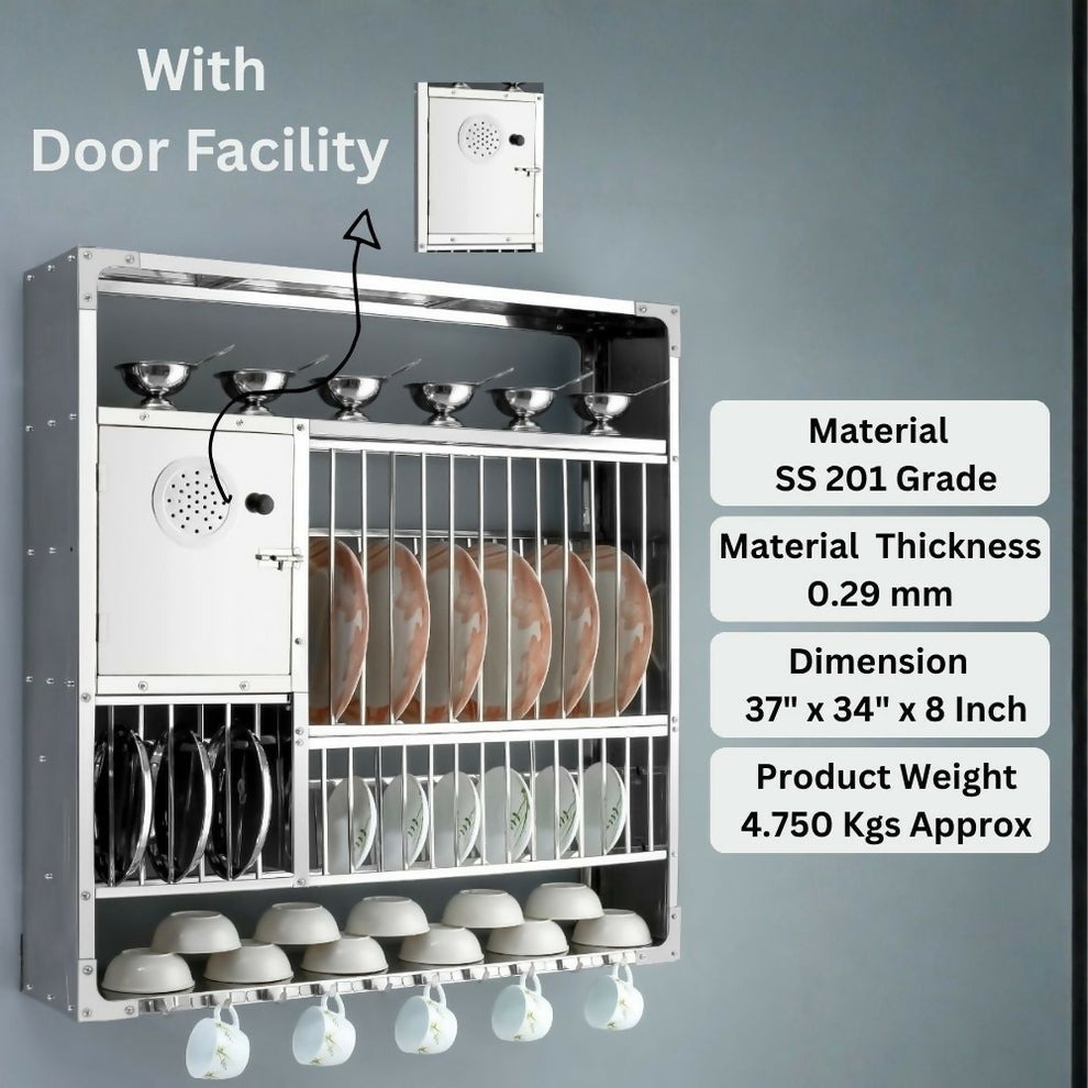 Stainless Steel Wall Mounted Kitchen Rack 7-Tier Space-Saving Organize