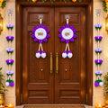 Shubh Labh Lotus Toran Set with Pearl Style Beads for Doorway and Festive Home Decor