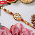 Kundan Work Floral Rakhi Elegant Traditional Raksha Bandhan Gift (5pcs)
