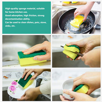2-in-1 Multi-Purpose Scrub Sponge – Wear Resistant Dish & Furniture Cleaner (1 Pc)