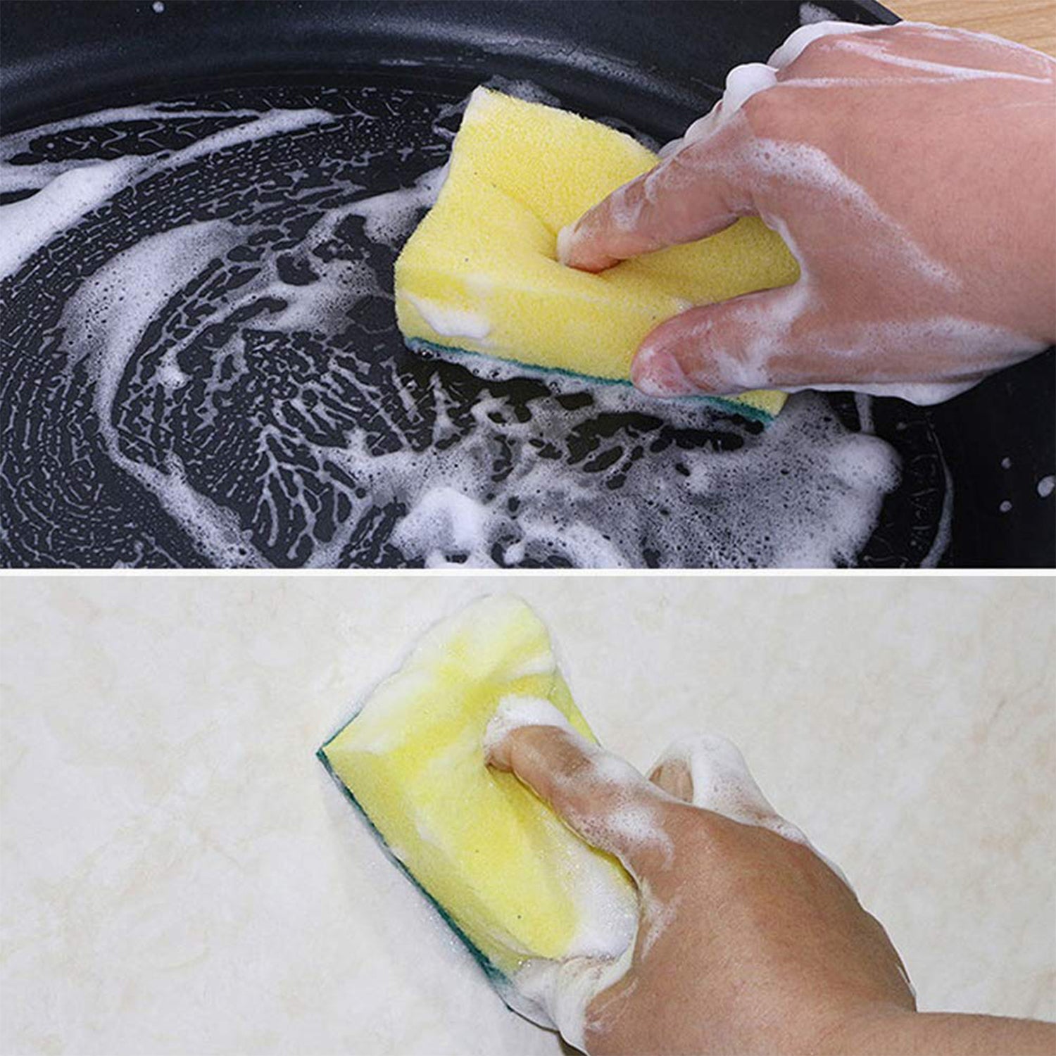 2-in-1 Multi-Purpose Scrub Sponge – Wear Resistant Dish & Furniture Cleaner (1 Pc)