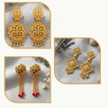 Traditional Gold Plated Designer Earrings Combo Set for Women Ethnic Jewelry Collection