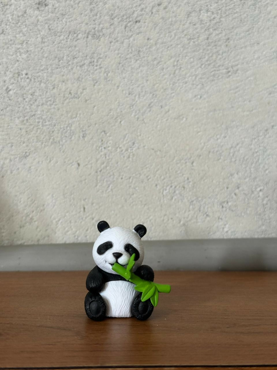 Cute Panda Eating Bamboo poly-resin Showpiece | Mini Panda Decorative Figurine