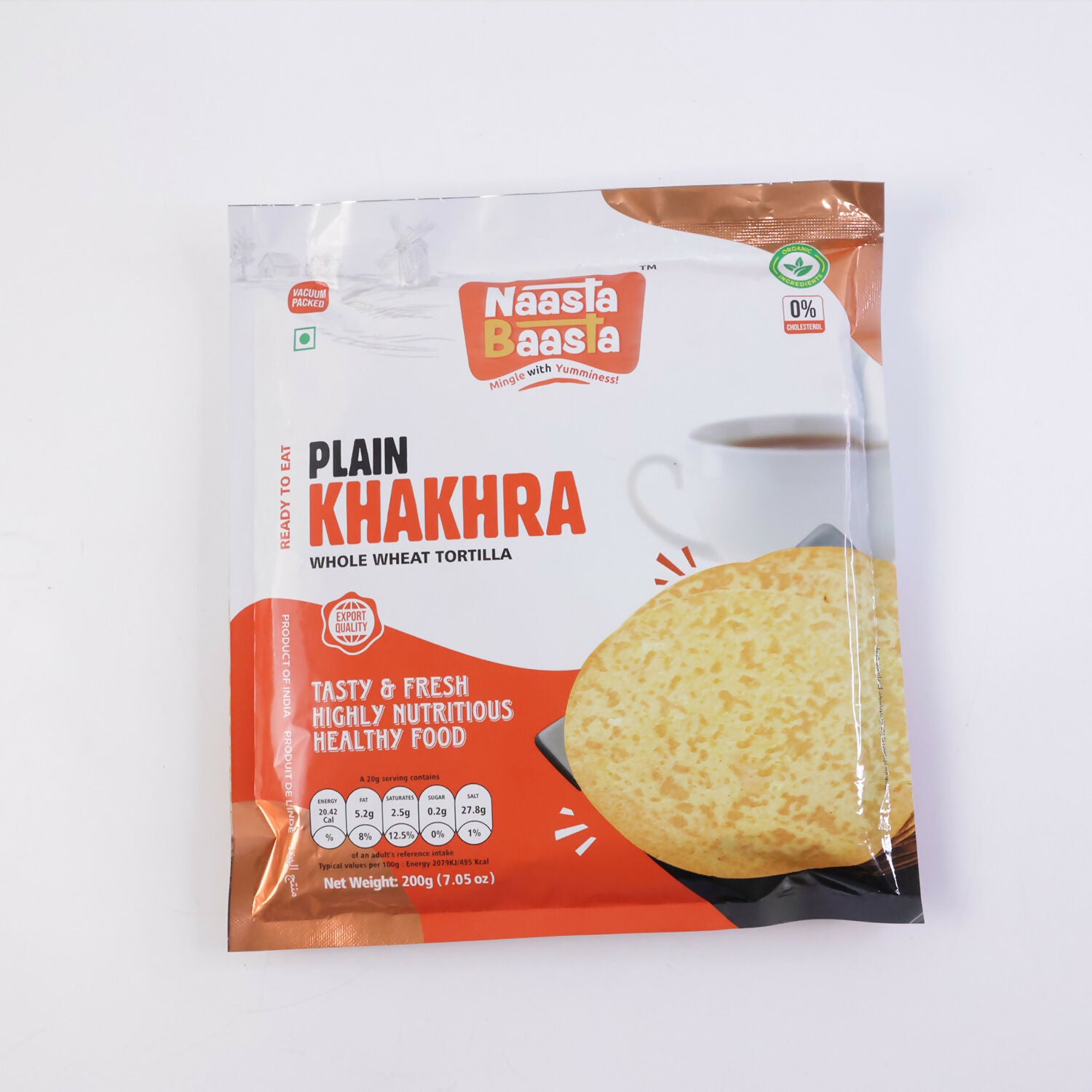 Naasta Baasta Plain Khakhra - Fiber Rich Crispy Daily Snack (200 Gm)