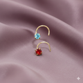 Emerald Green & Clear Crystal Gold Plated Nose Pin Set – Elegant Duo Pack