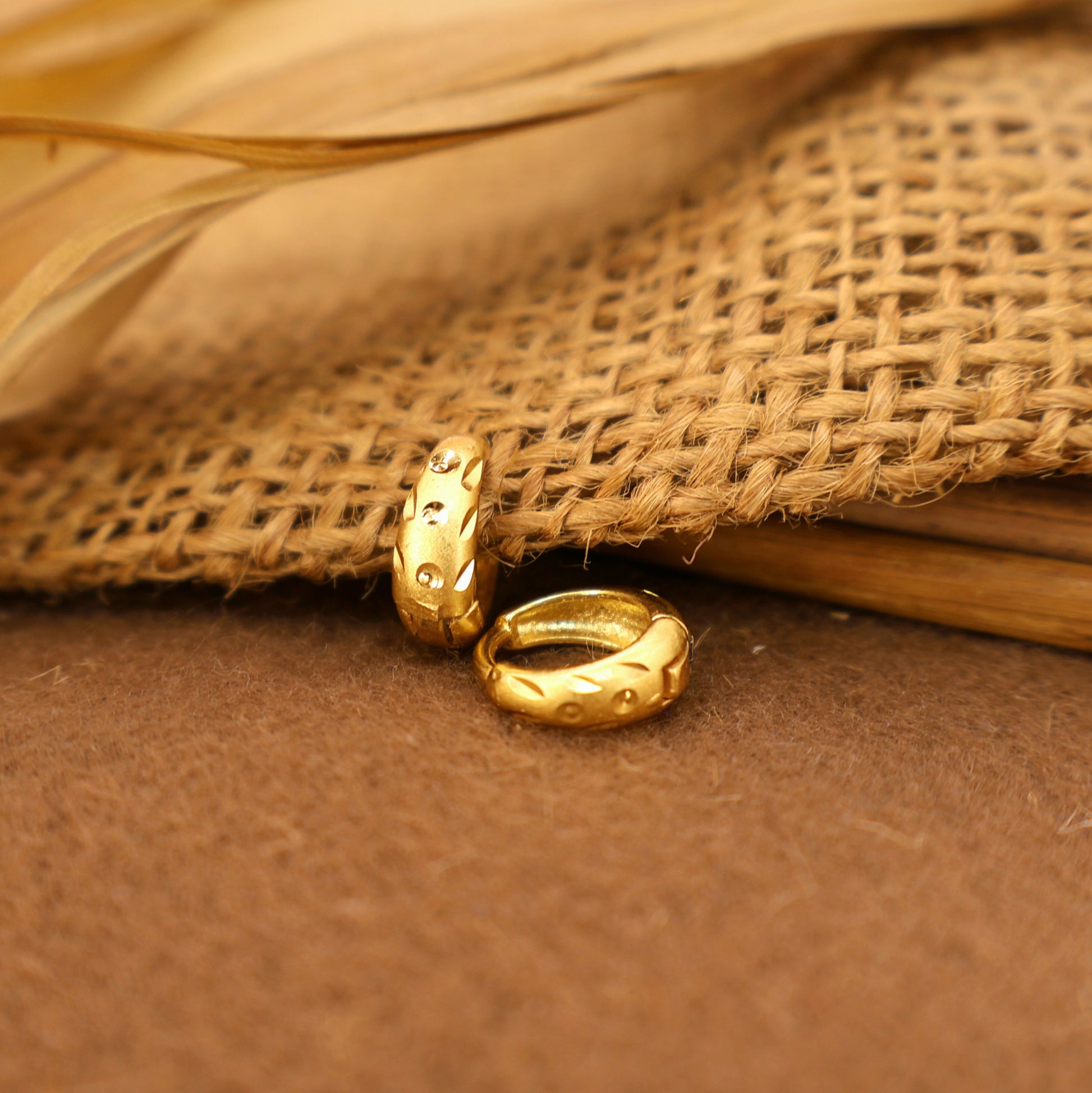 Gold-Plated Dotted AD Bali Huggie Hoop Earrings kan ki balin