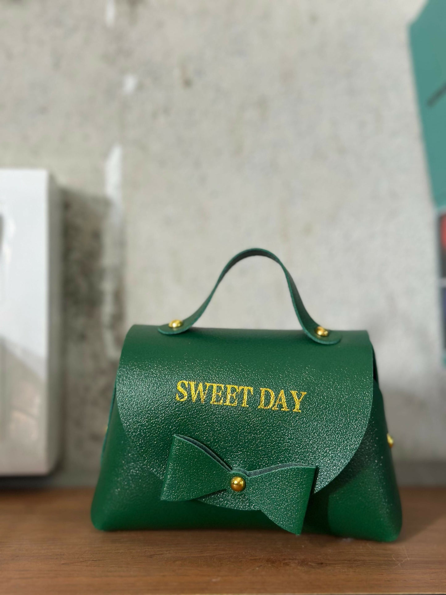Sweet Day Mini Handbag for Girls & Women | Stylish Bow Design | Green