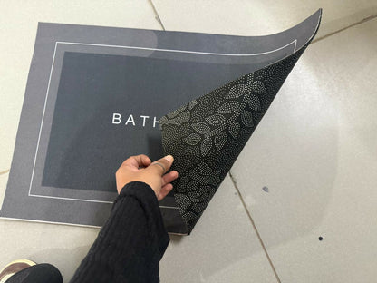 Rectangle B Grade Bathroom Mat – Waterproof Quick-Dry Floor Mat black (100Gm)