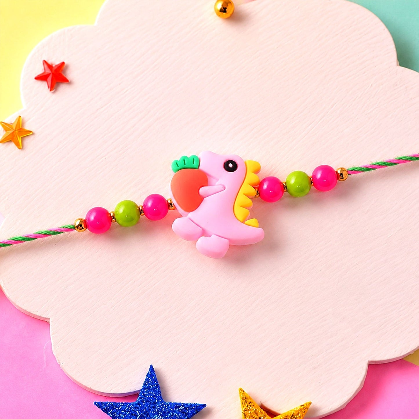 Seahorse Character Kids Beaded Thread Rakhi for Brother (5pcs)