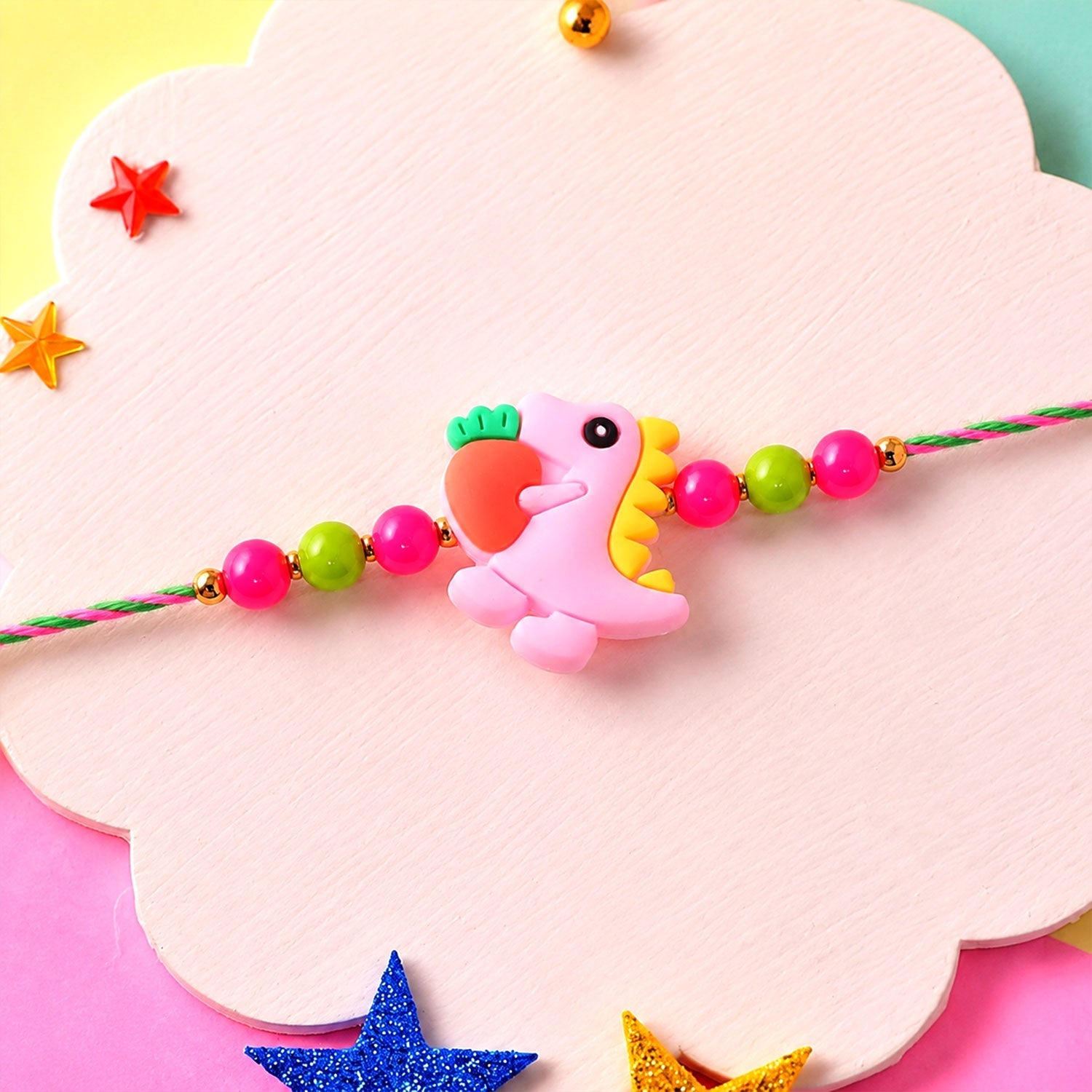 Seahorse Character Kids Beaded Thread Rakhi for Brother (10pcs)
