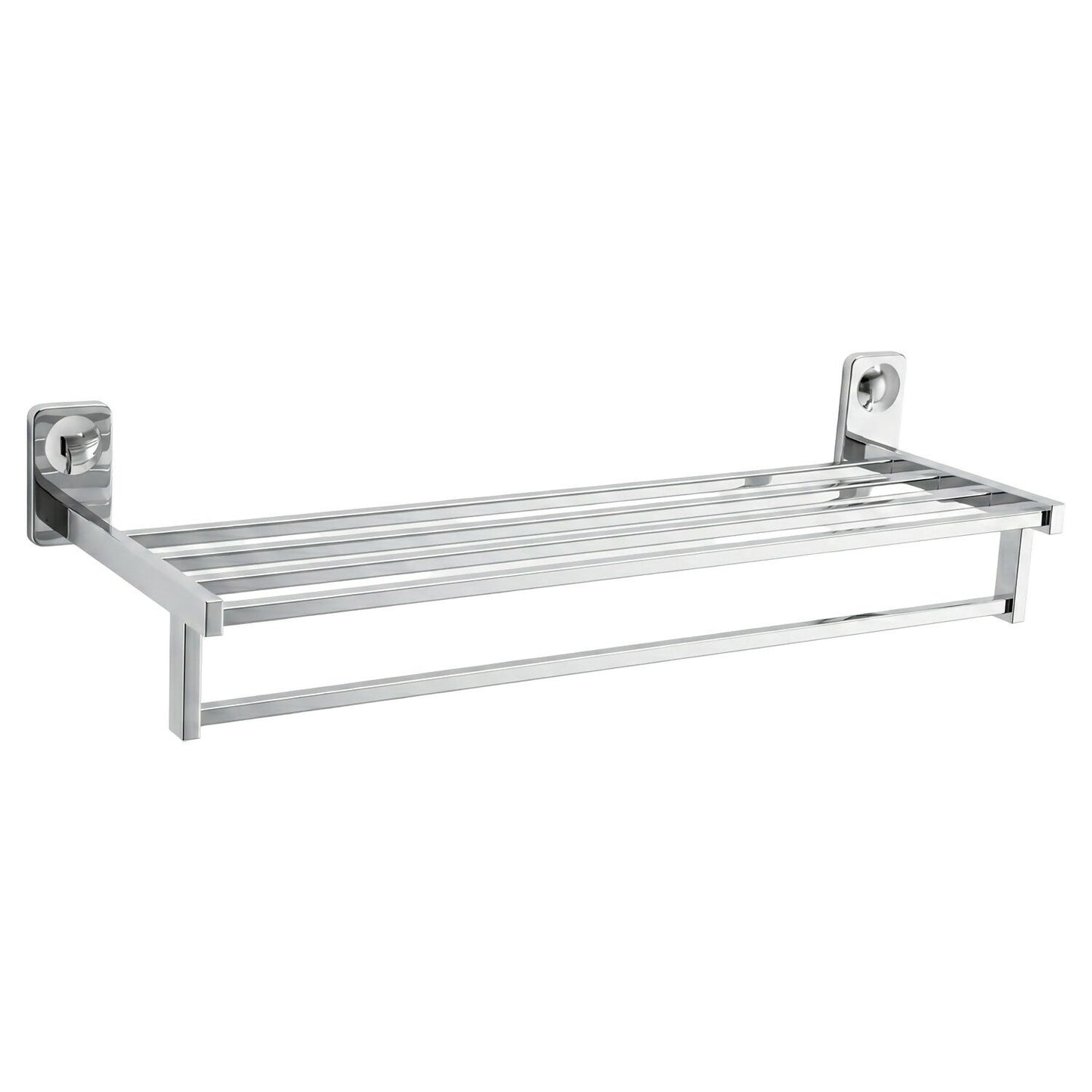 Stylish chrome towel rack shelf and bar for bathroom view 5