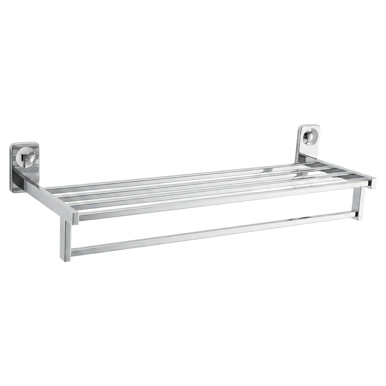 Stylish chrome towel rack shelf and bar for bathroom view 5