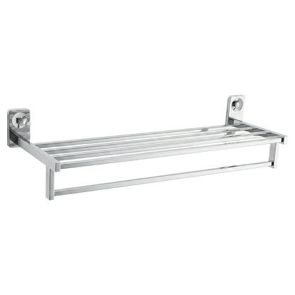 Stylish chrome towel rack shelf and bar for bathroom view 5