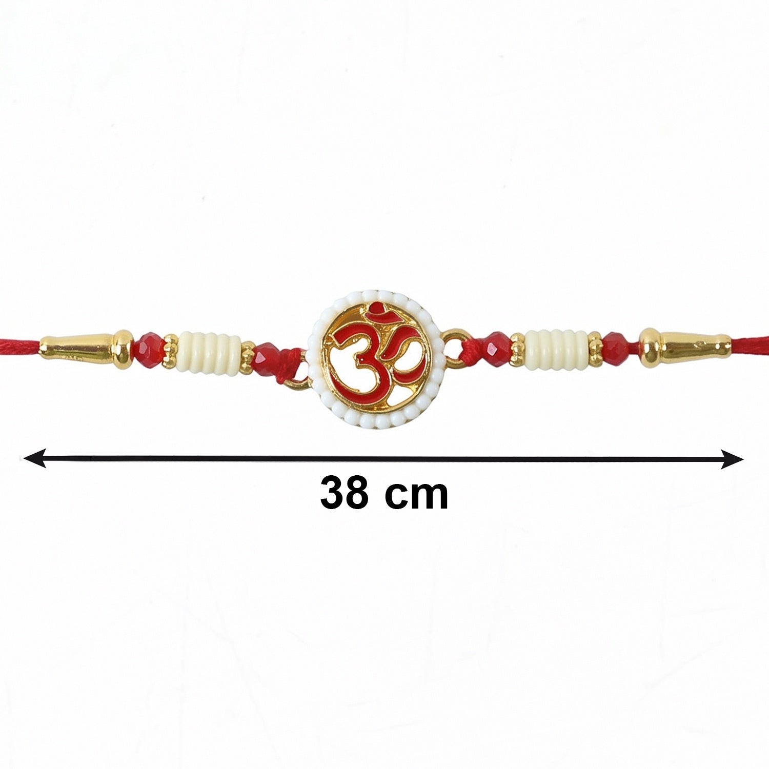 OM Symbol Pearl Frame Rakhi Elegant Traditional Design for Raksha Bandhan (10pcs)