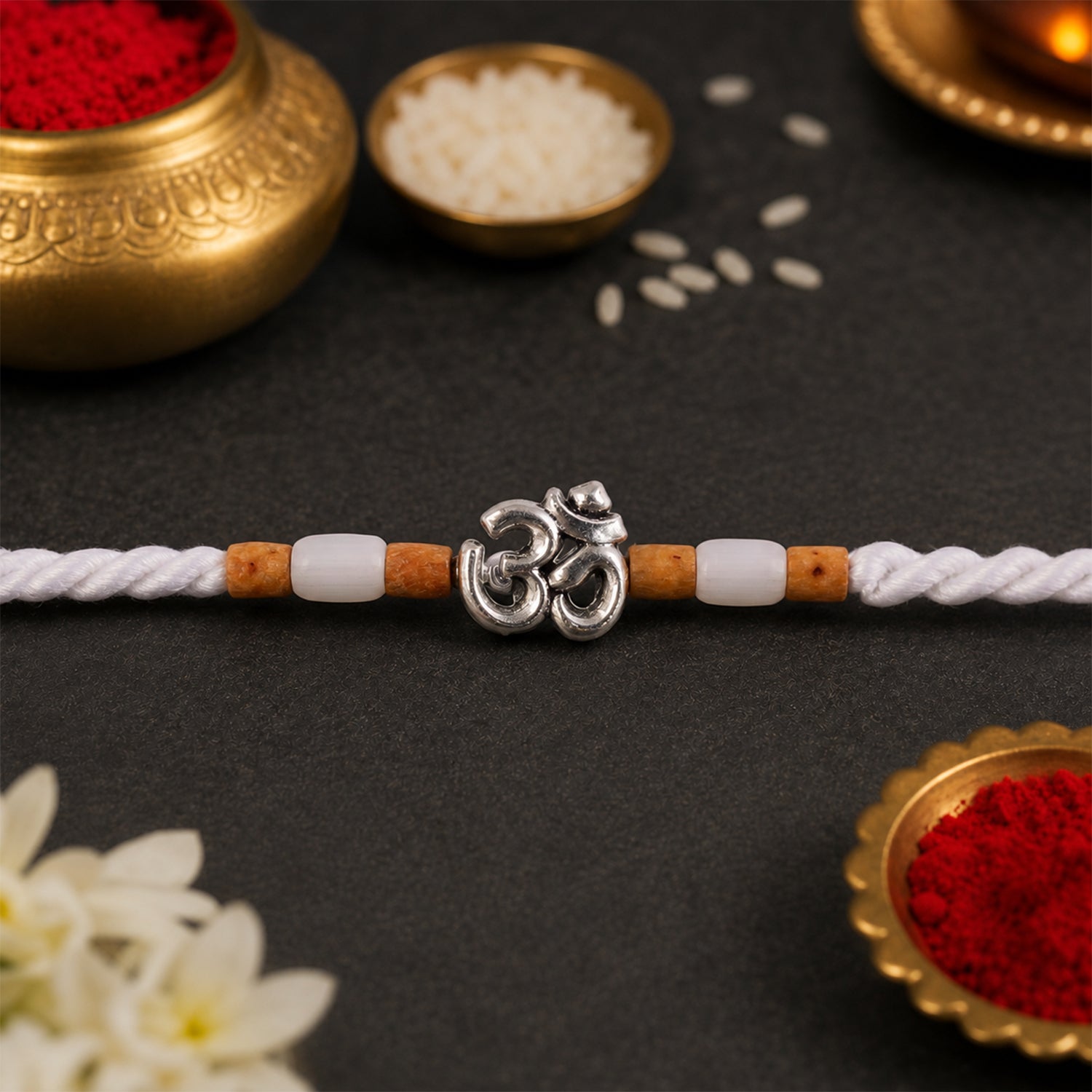 Elegant Diamond Look Rakhi with Shiny Centre and Refined Raksha Bandhan Styling