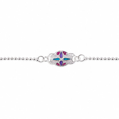 Oval Enamel Stone Charm Chain Bracelet Rakhi for Brother Elegant & Memorable (5pcs)