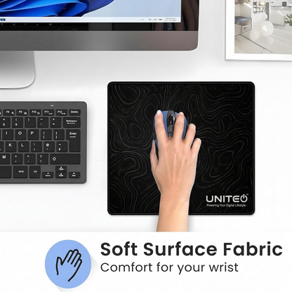 UNITEQ GlidePro M1 mouse pad rolled showing flexibility