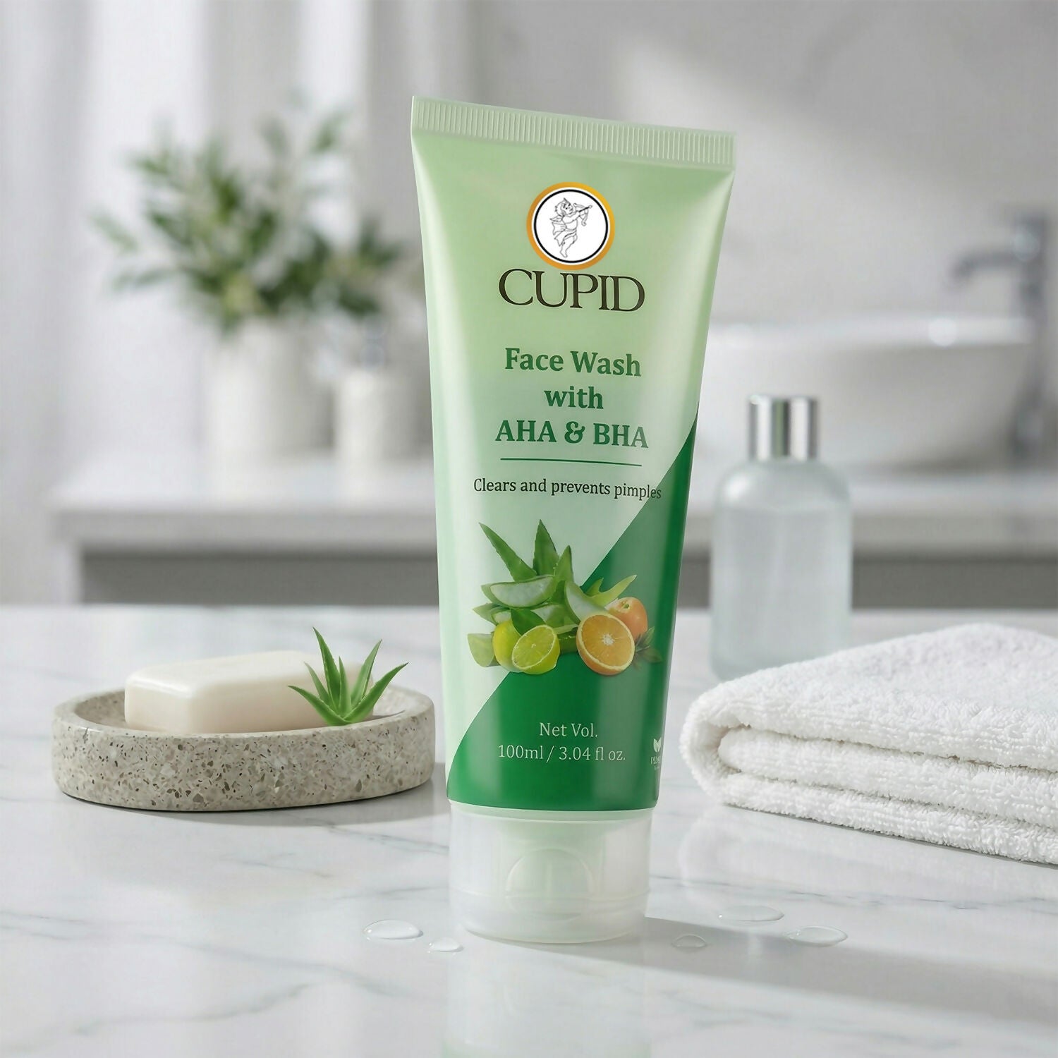 AHA BHA Face Wash Gel Deep Clean Pimple Control Skin Care Cleanser (100 Ml)