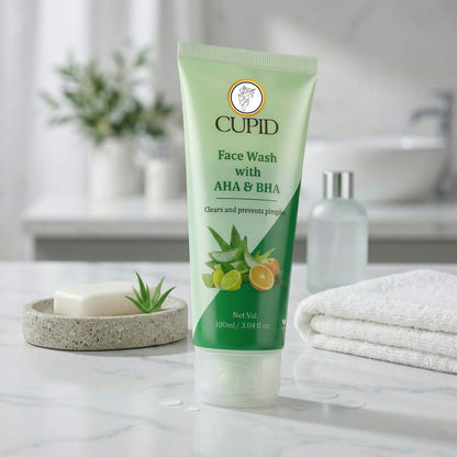 AHA BHA Face Wash Gel Deep Clean Pimple Control Skin Care Cleanser (100 Ml)