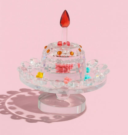 Rotating Crystal Cake Showpiece Decorative Table Centerpiece