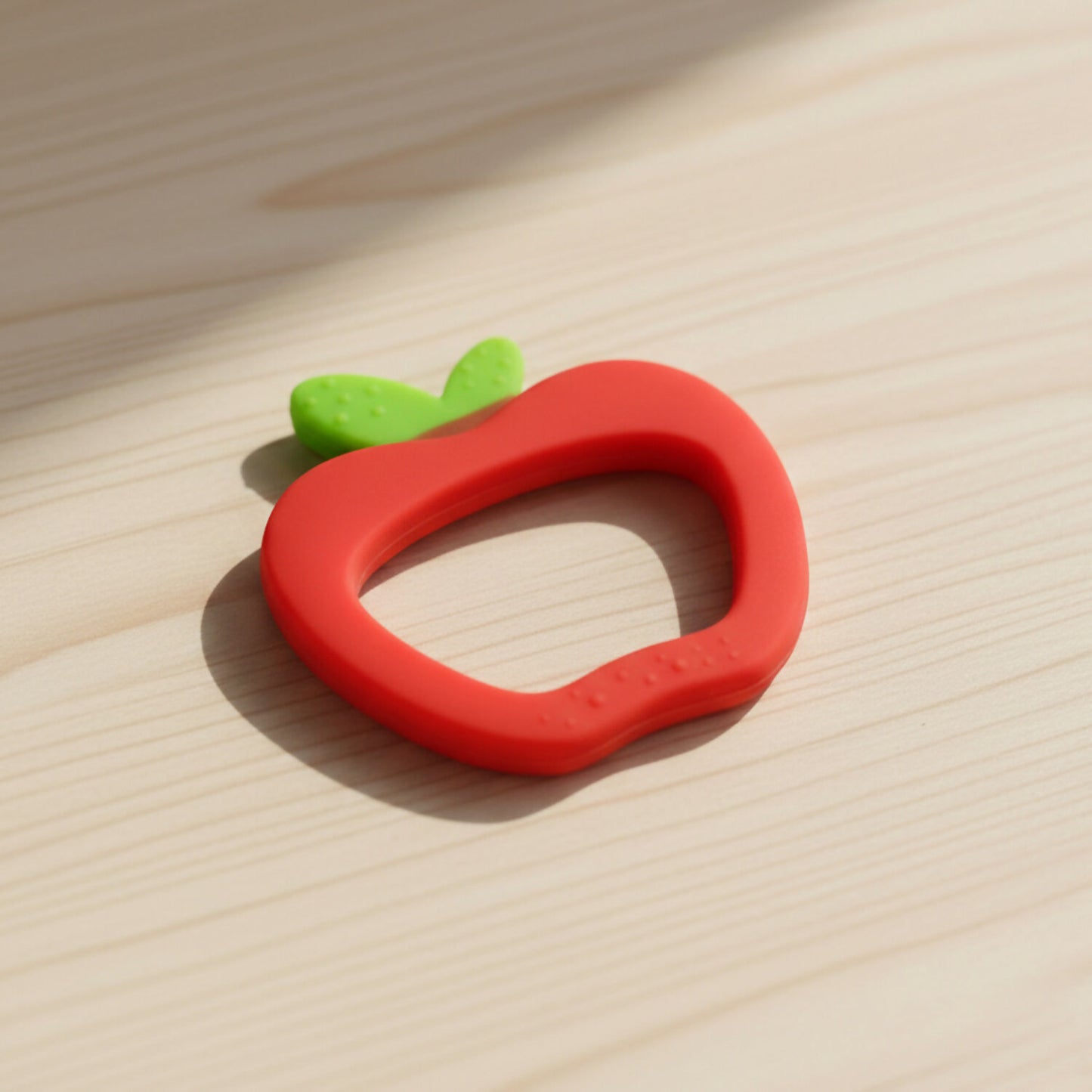 Apple shaped silicone baby teether