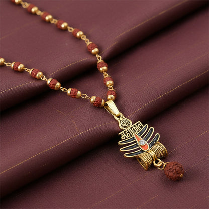 MahakalTrishul Pendant & Rudraksha Mala