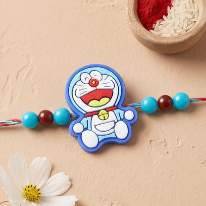 Cute Cartoon Face Kids Rakhi with Fun Beaded Festive Look Work (10pcs)