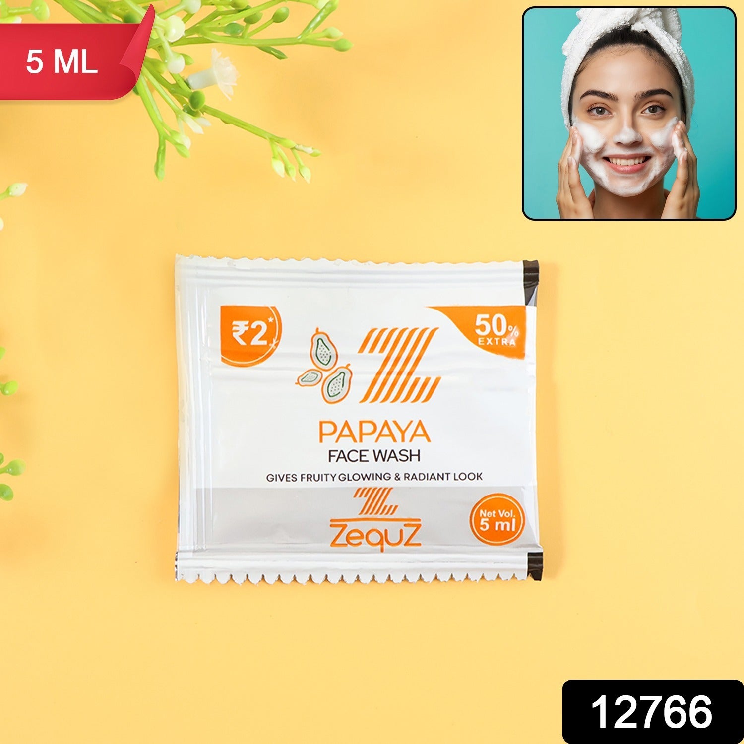 Zequz Papaya Face Wash Sachet (5 ML / 1 Pc)