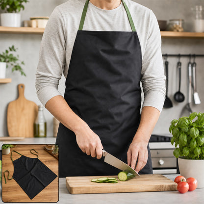Adjustable Cooking Apron for Kitchen with Neck and Waist Ties (1 Pc)