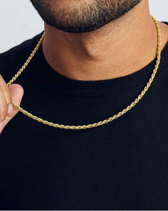 Gold Plated Rope Chain For Men and Women (Thin)