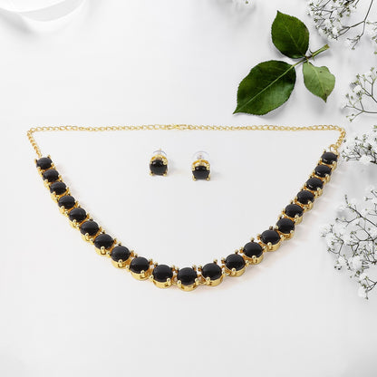 American Diamond Elegant Gold Plated Necklace Set