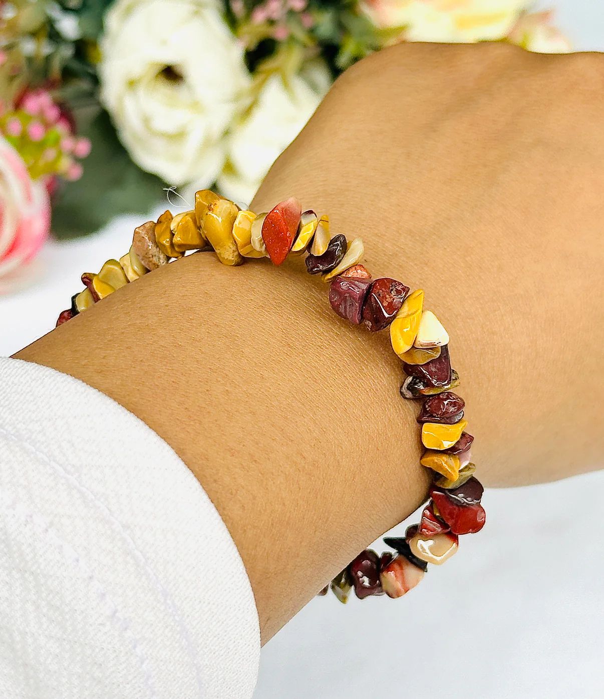 Mookaite Jasper Uncut Crystal Bracelett