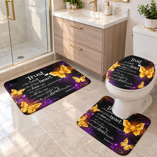 3 in 1 Bathroom Mat Set – Absorbent & Anti-Slip for Safety and Comfort